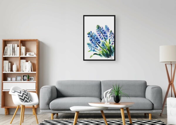 watercolour realist flowers wild hyacinthscamassia leichtlinii office 1