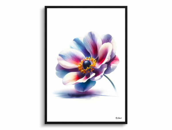 watercolour realist flowers windfloweranemone front view 1