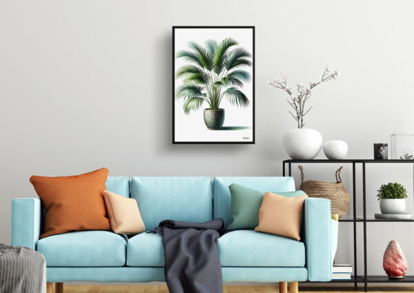 watercolour realist home plants areca palmsdypsis lutescens living room 1