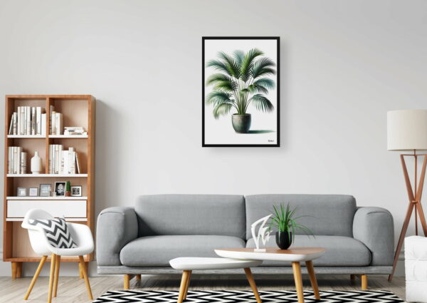 watercolour realist home plants areca palmsdypsis lutescens office 1