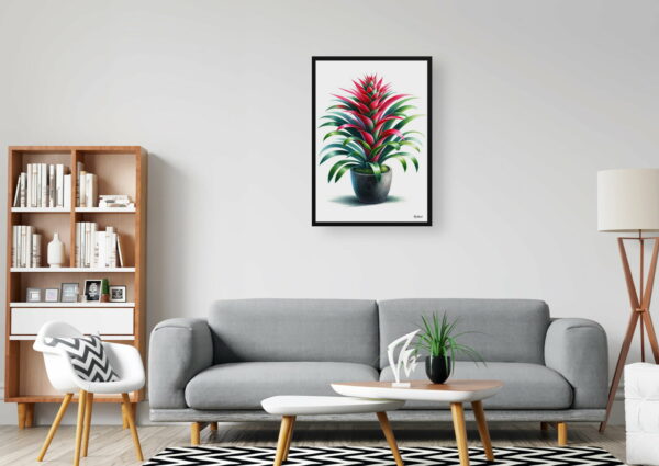 watercolour realist home plants bromeliadsbromeliaceae office 1