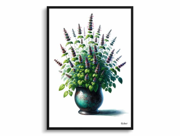 watercolour realist home plants catnipnepeta cataria front view 1