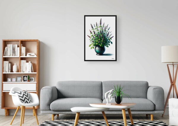 watercolour realist home plants catnipnepeta cataria office 1