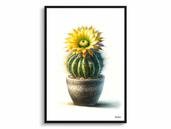 watercolour realist home plants indian head cactusparodia cactus front view 1