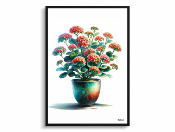 watercolour realist home plants kalanchoeblossfeldiana front view 1