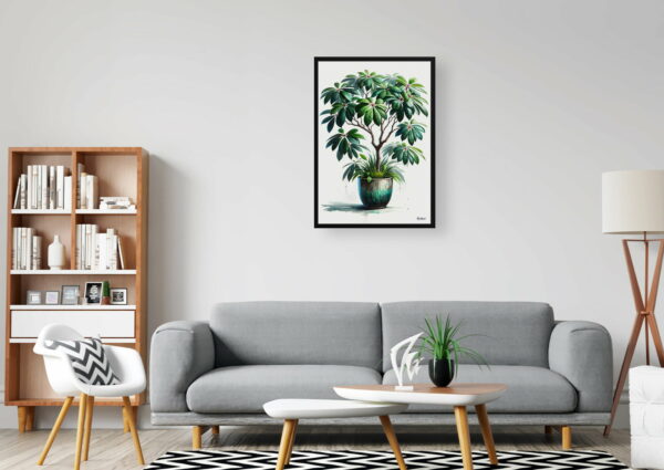 watercolour realist home plants money treeguiana chestnut office 1