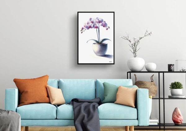 watercolour realist home plants moth orchidphalaenopsis amabilis living room 1