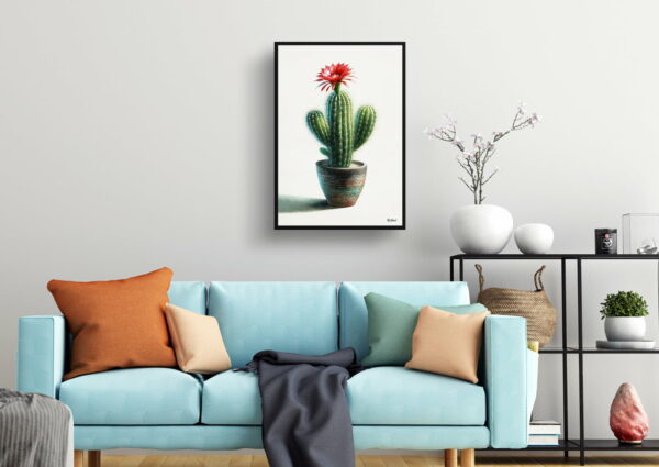 watercolour realist home plants peanut cactusechinopsis chamaecereus living room 1