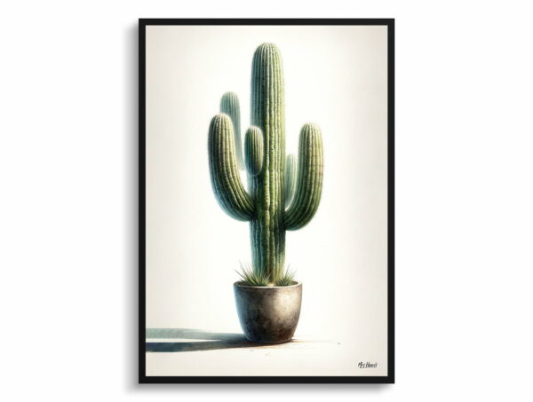 watercolour realist home plants saguaro cactuscarnegiea gigantea front view 1