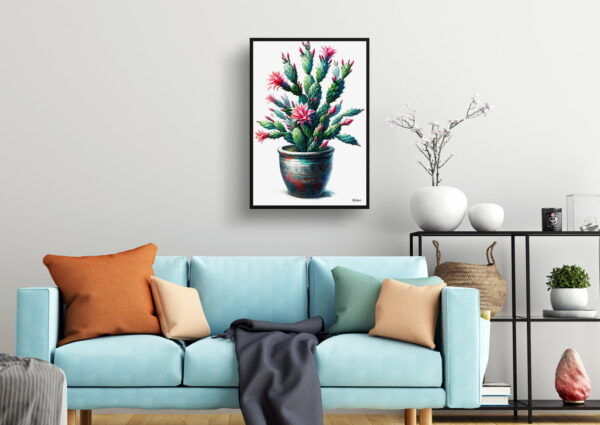 watercolour realist home plants thanksgiving cactusschlumbergera truncata living room 1